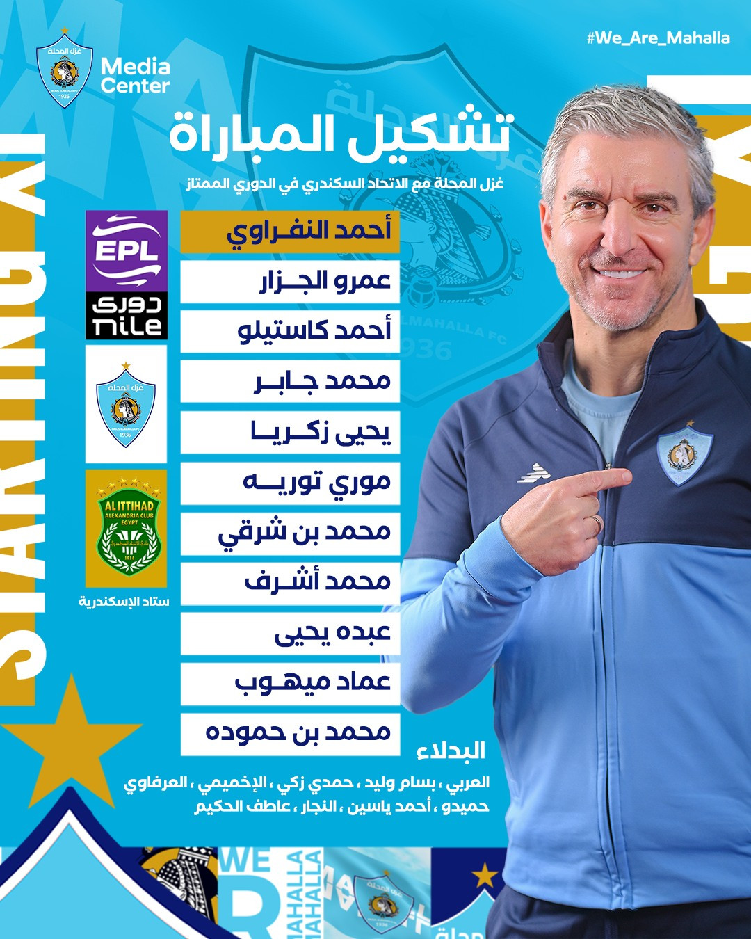 الاتحاد السكندري ضد غزل المحلة.. تشكيل زعيم الفلاحين