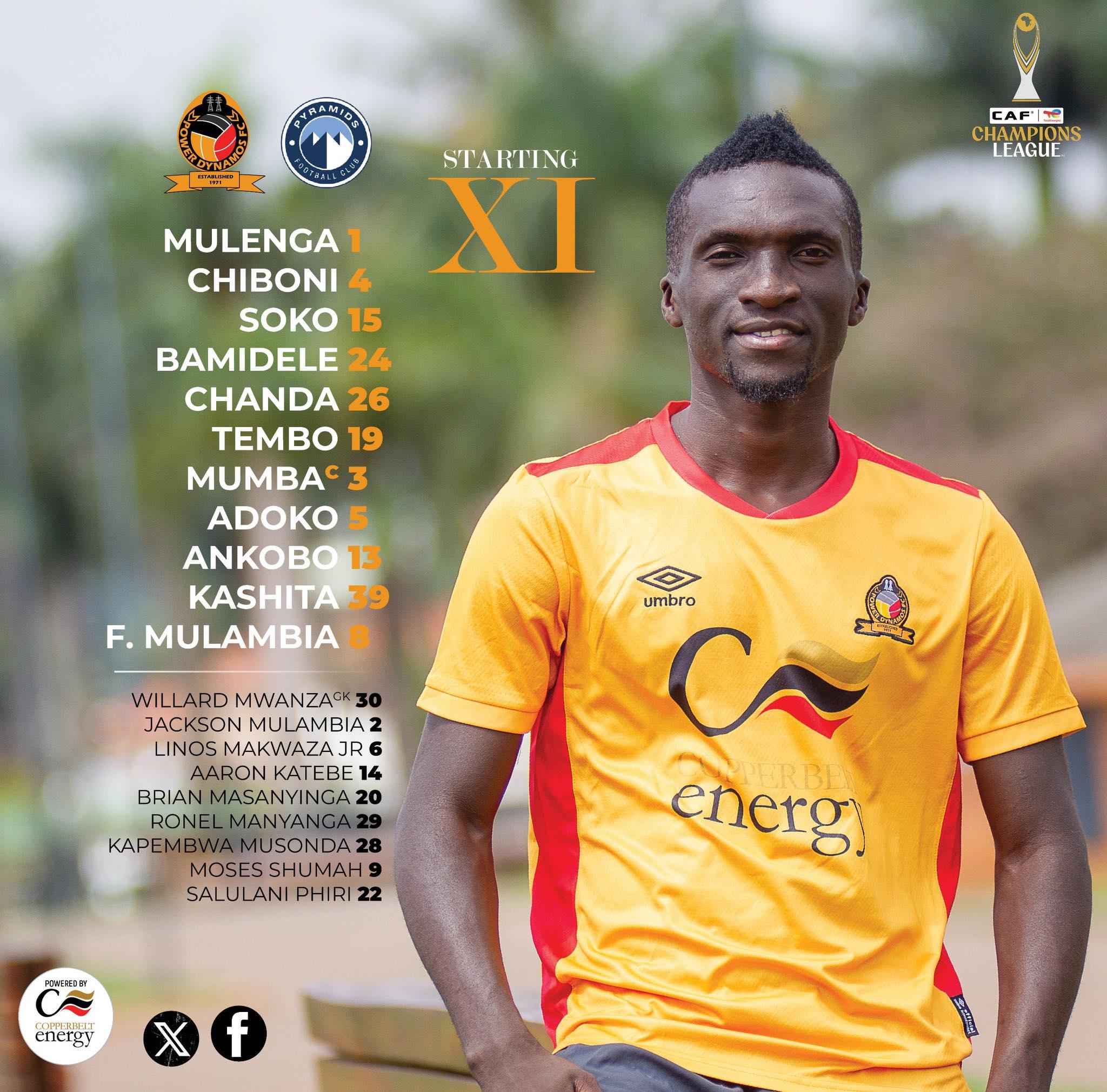 باور ديناموز ضد بيراميدز.. تشكيل بطل زامبيا