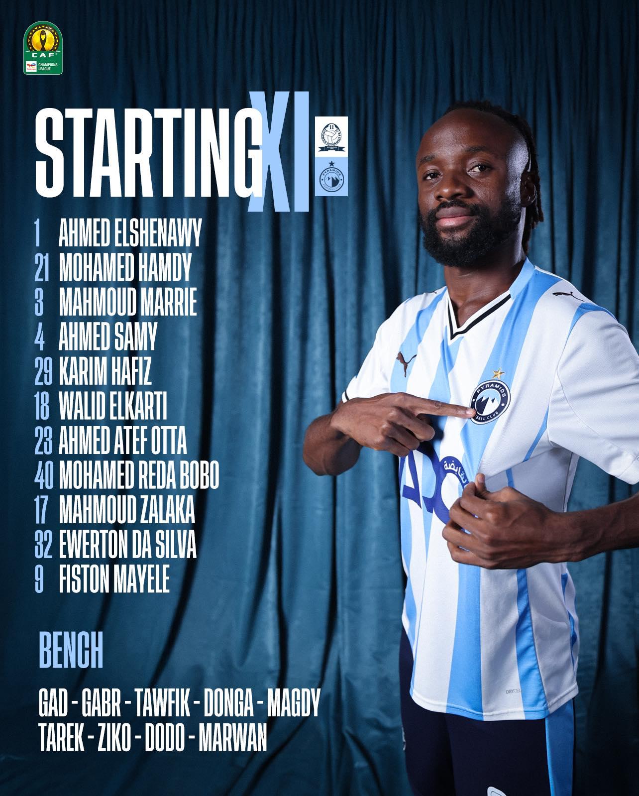 باور ديناموز ضد بيراميدز.. تشكيل بيراميدز