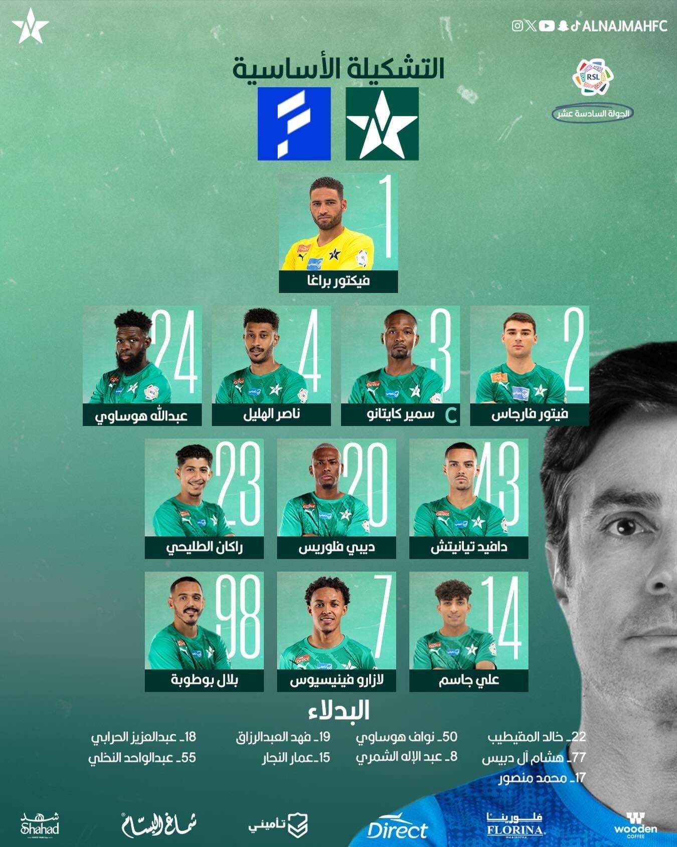 النجمة ضد الفتح.. تشكيل نجوم عنيزة