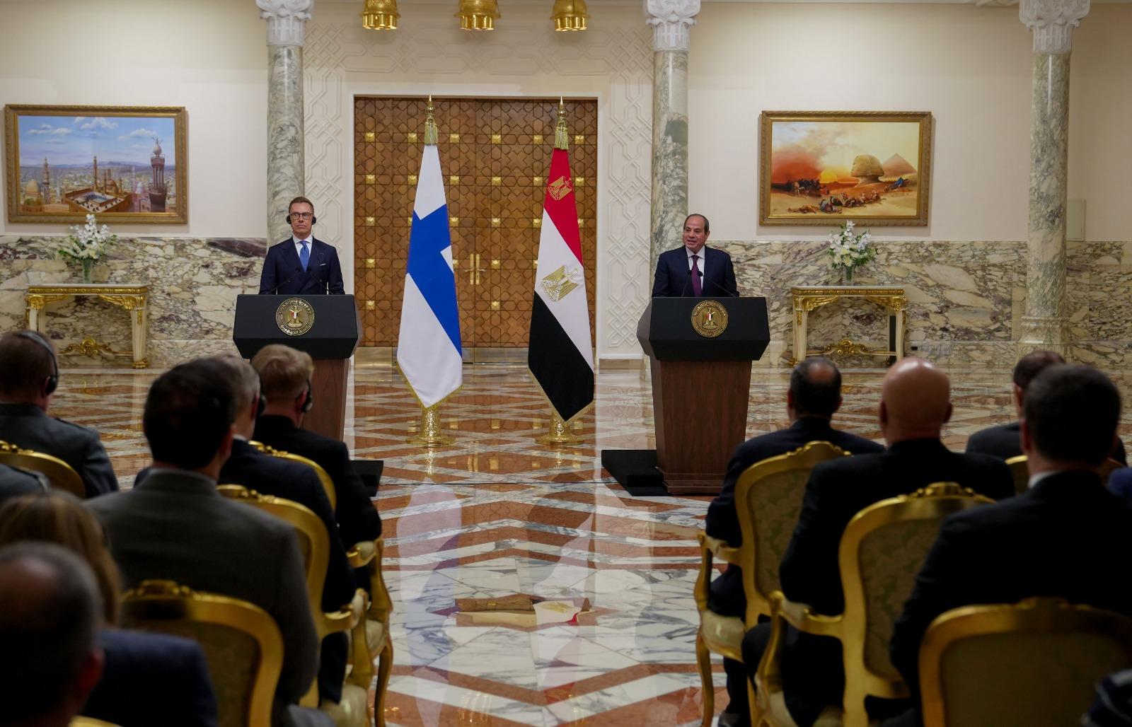 الرئيس الفنلندي: نثمن الدور المصري في إحلال الاستقرار سواء في غزة أو إيران