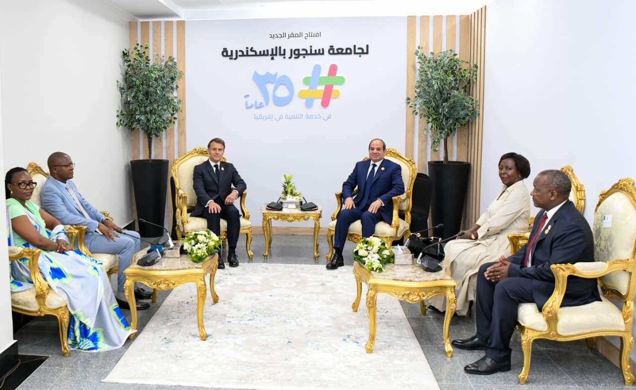 السيسي يستقبل ماكرون في الإسكندرية لافتتاح جامعة سنجور