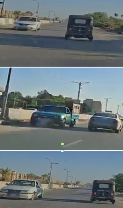 صبط 3 سائفين للسير عكس الاتجاه في بني سويف