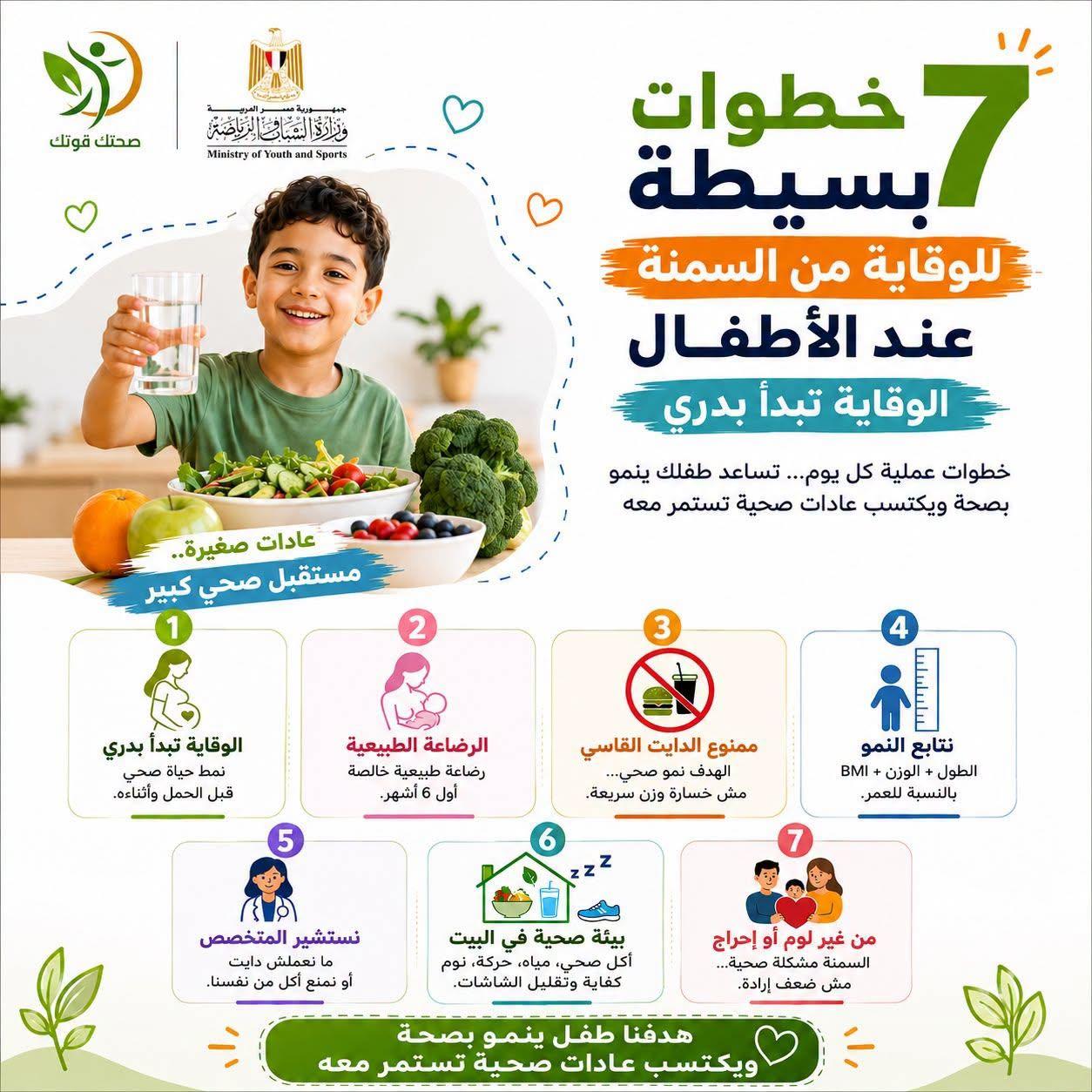 خطوات بسيطة للوقاية من السمنة عند الأطفال